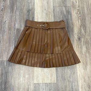 Zara Faux Leather pleated skirt